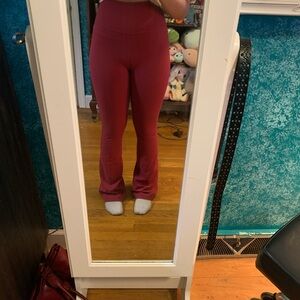 Pink Lululemon Flared Leggings